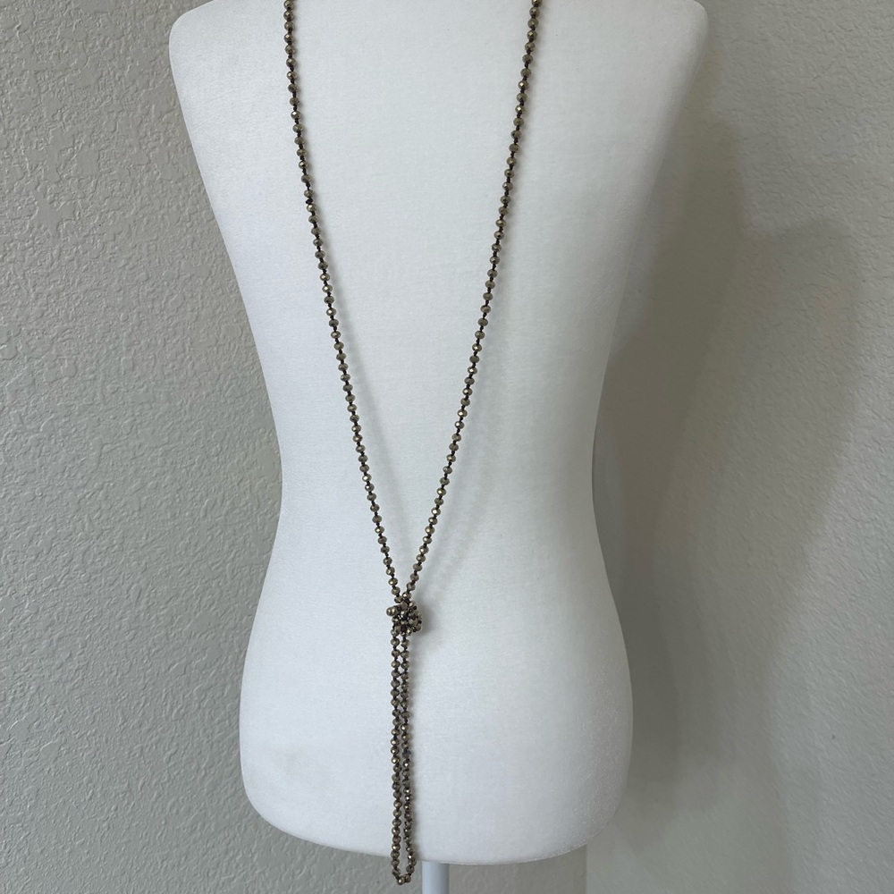 Yellow, Blue, and Bronze Beaded Necklaces - Picture 6 of 9